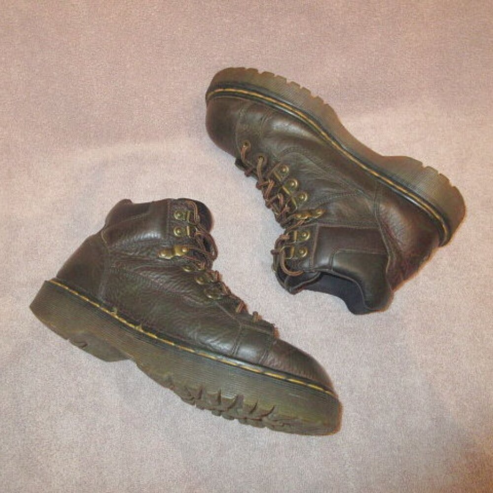 Vtg Dr. Doc Martens Mens Boots Size 9 Leather Chunky Combat Made In England